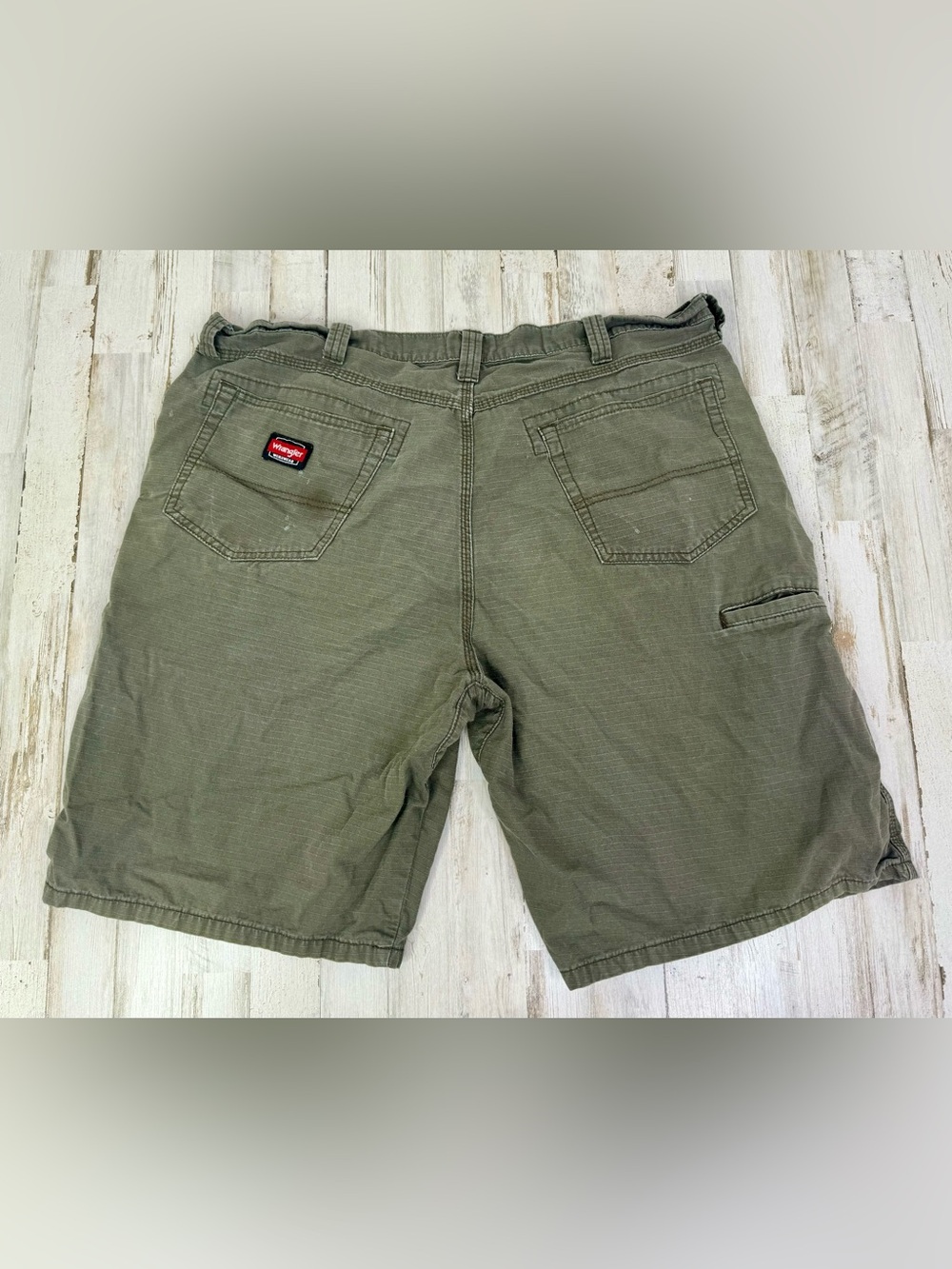 Wrangler Workwear Shorts Mens 40 Green Utility Canvas Hike Workwear - Picture 8 of 10